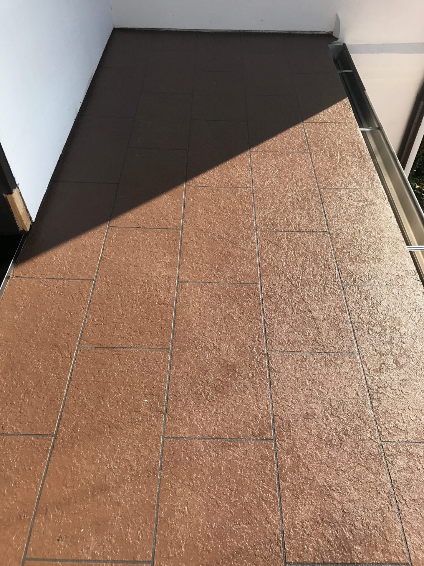 A tiled balcony flooring